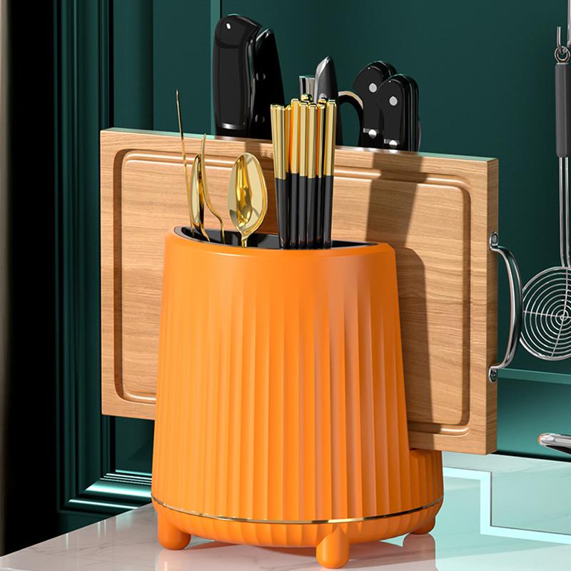 1Pc Rotating Knife Holder,Utensil Holder Cutlery Spoon Chopsticks Fork Storage Holder Organizer Multifunctional Kitchen Storage