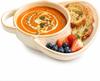 Retro single-handle breakfast grid ceramic baking pan creative baked rice snack fruit salad plate personalized breakfast plate, apricot