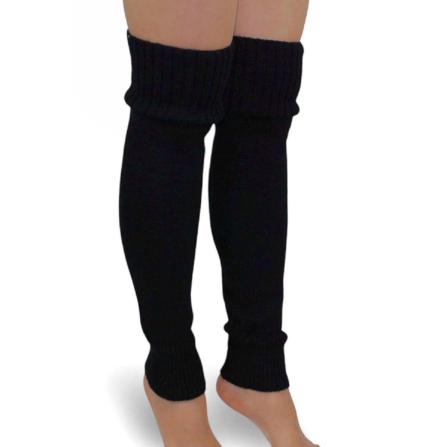 

Чорні зимові жіночі легінси з натуральної вовни, товсті шкарпетки для йоги без ніг вище коліна Standart бежевий