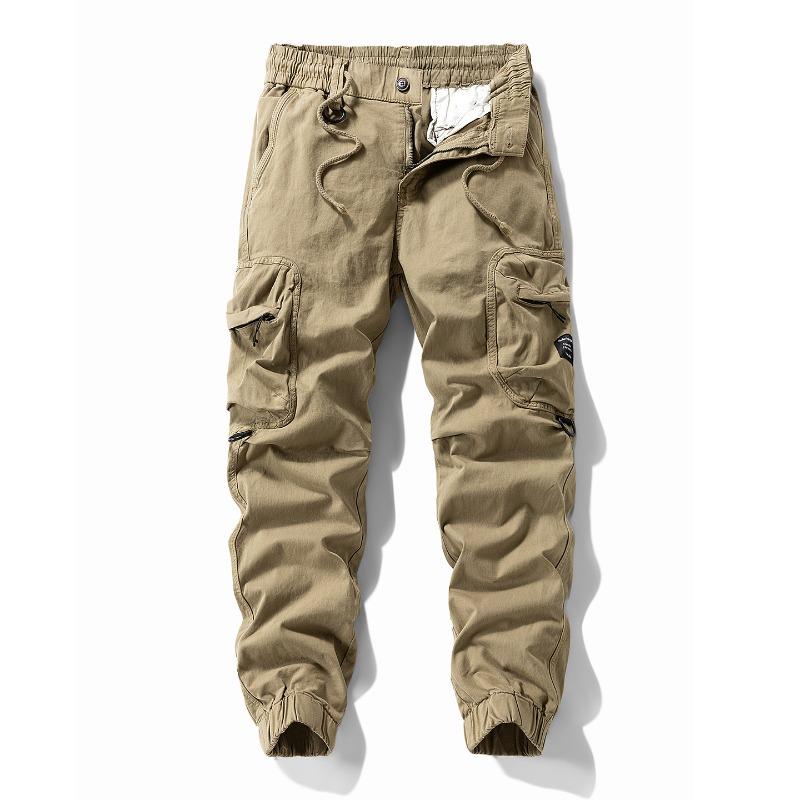 Pánské ležérní overaly s mnoha kapsami Volné bavlněné legíny Lehký luxus Outdoorové modré sportovní kalhoty