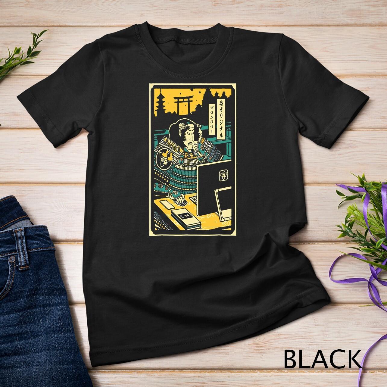 Programmer Samurai warrior computer T-Shirt Mens Womens Tees Top Unisex T-Shirt Mens Womens Tees Top 2XL