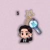 BTS Cartoon Suit Acrylic Keychain, Bangtan Boys Cartoon Figure with Army Bomb & Star Charm, Kpop ARMY Fans Bag Pendant