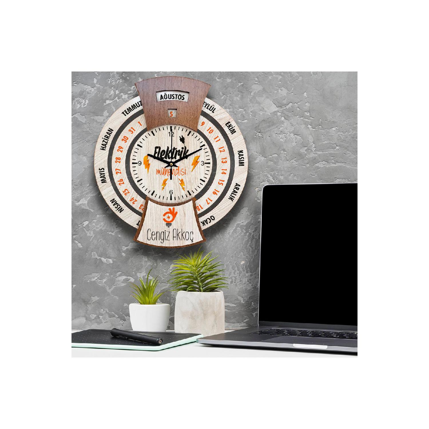 

Персонализированный подарок для инженера-электрика Настенные часы с вечным календарем