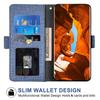 For iPhone 16 Case Jean Cloth Texture PU Leather Wallet Phone Cover with Rotating Card Slots