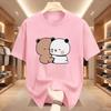 Panda Bear Bubu Dudu Love Hug Graphic T Shirts Harajuku Cartoon Short Sleeve Tshirt Kawaii Fashion Oversized Tshirts Unisex