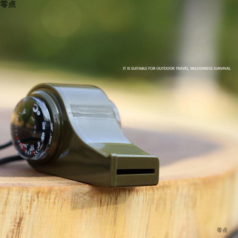 3 In 1 Emergency Safety Whistle Loud Survival Whistle Multi Functions with Mini Compass for Outdoor Hiking Camping Boating