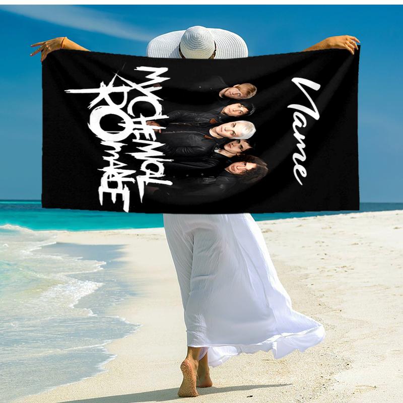 Personalized customized proof beach towel with My Chemical Romance pattern - soft, absorbent,quick-drying,perfect swimming,camping&bathing