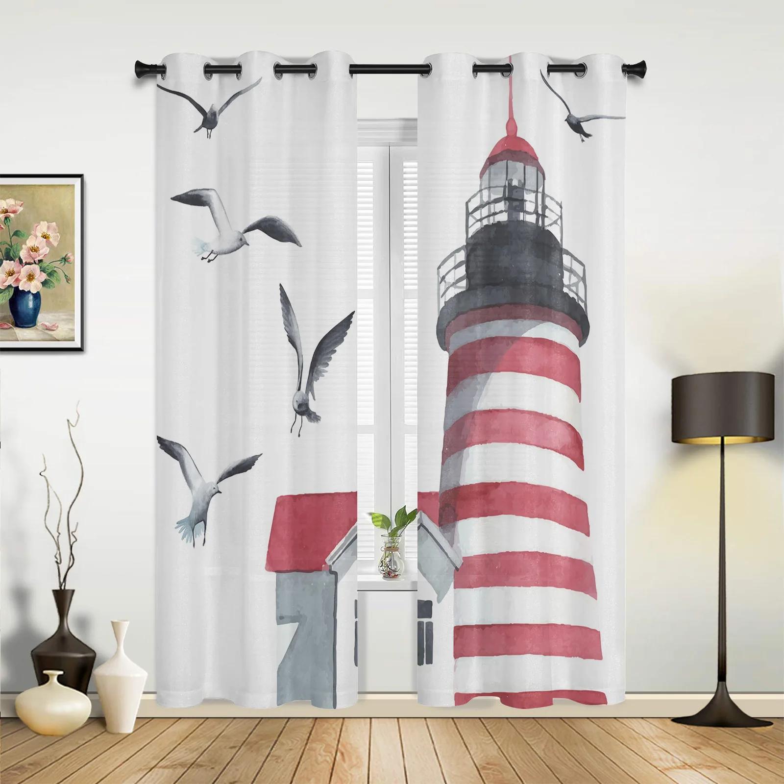 

Ретро спасательный круг рыболовная сеть планка шторы для спальни гостиная шторы кухня детская комната оконные занавески домашний декор 135W x 60H(cm) x1