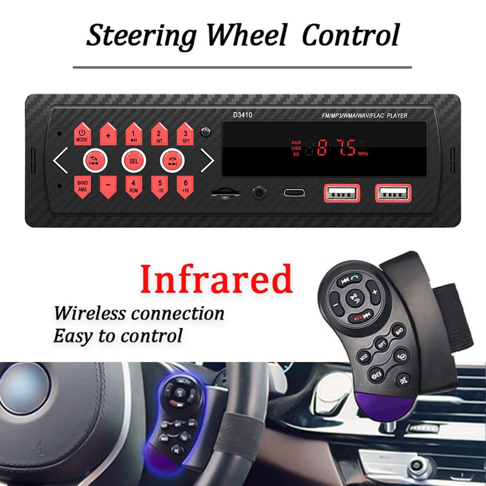 HIPPBQCC Car Radio 1 Din MP3 Player Digital Bluetooth Car Stereo Player FM Radio Stereo Audio Music With Steering Wheel Control
