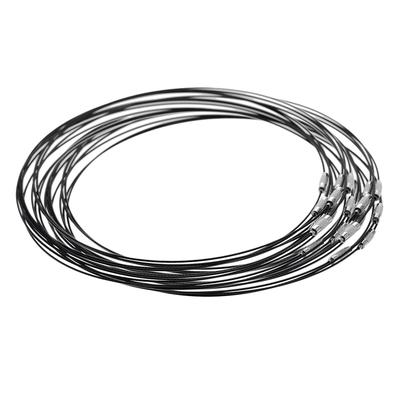 20Pcs Black Stainless Steel Wire Cord Necklace Choker Findings DIY 46cm