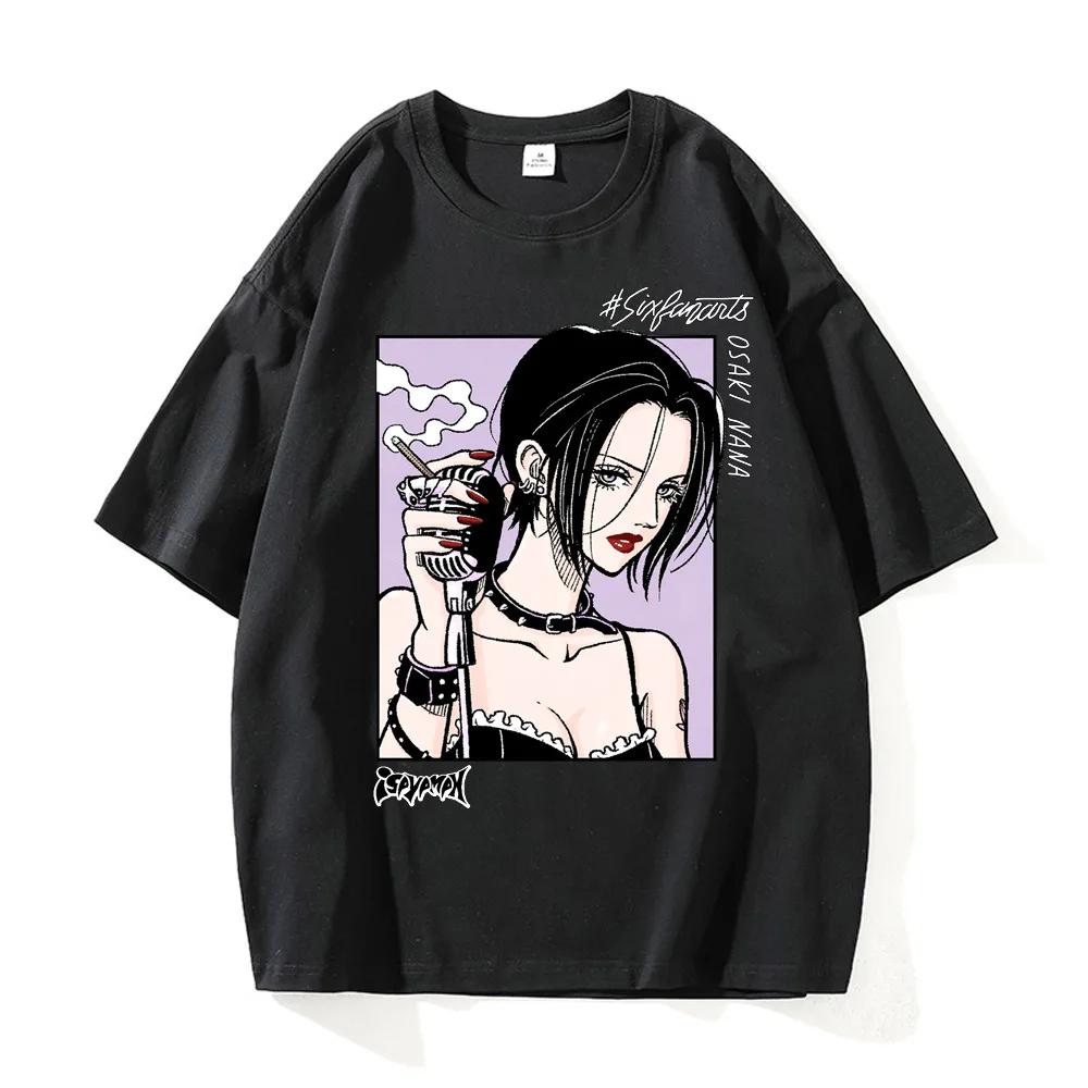 Japanese Manga Black Stone Osaki Nai Nai Retro Men's and Women's Short-sleeved Personality Anime Surrounding Cotton T-shirt Y2K