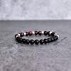 Genuine Red tiger's eye and matte onyx beaded bracelet Stretchable beaded bracelet for men Two gemstones jewelry for him gift for him