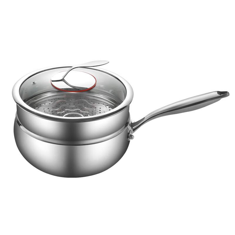 Milan Titanium Multi-Layer Steel Wok & Soup Pot with Steamer