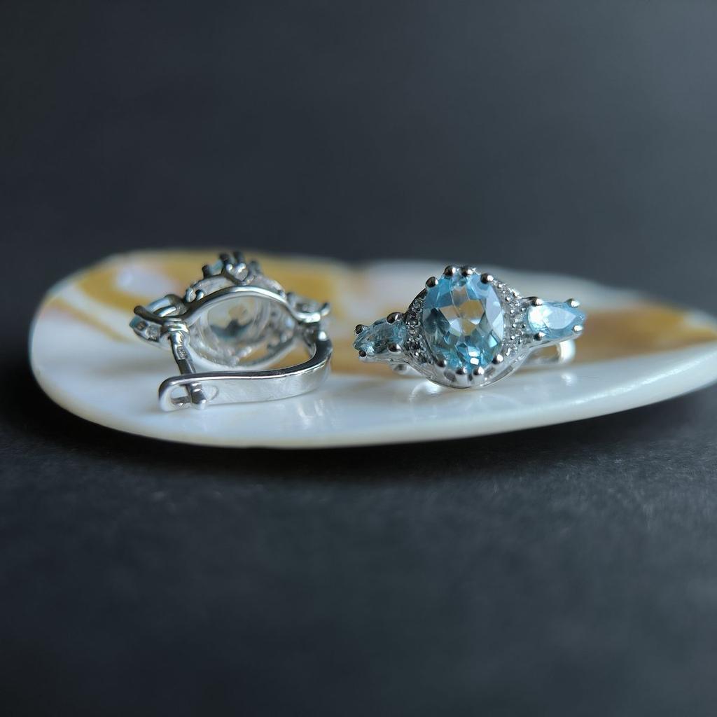 Silver Earrings with Natural Topaz 4.108ct (2188285)