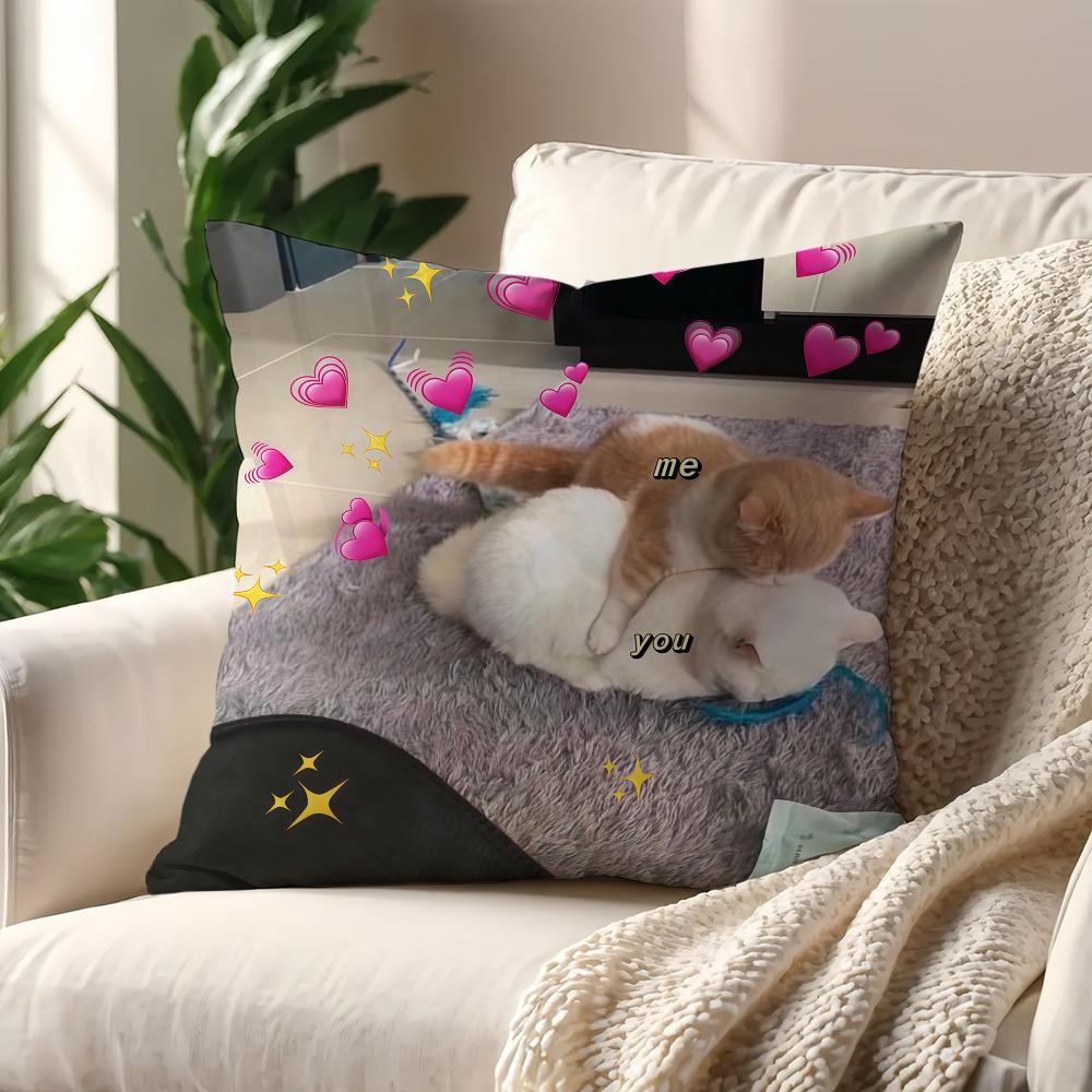 Funny Cat Memes cushion cover For Pillow Printing Sofa Decoration Home Car Room Coffee Shop Office Nordic Simplicity