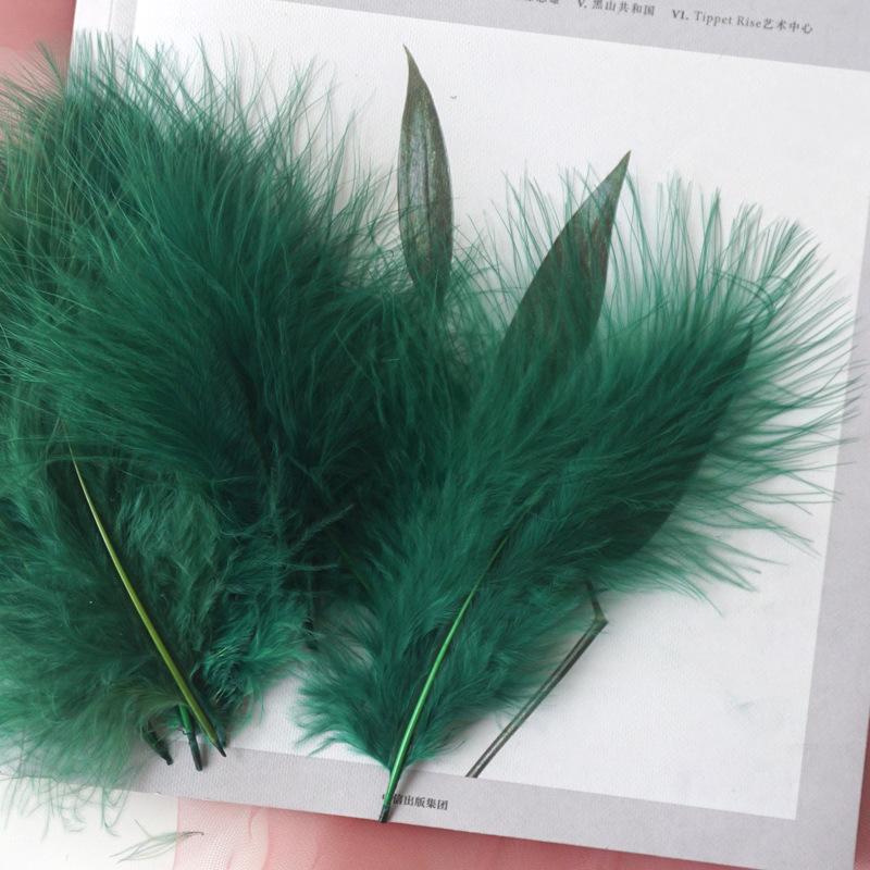 50Pcs Macaron Feather Color Turkey Full Velvet, Dream Catcher Hair Accessories Diy Handmade Materials Bouquet Stage Wedding Decoration