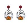 Halloween Party Earrings, Stud Top Drop Pair with Enamel Style Finish for Photo Looks, Fall Gatherings, and Dress Up