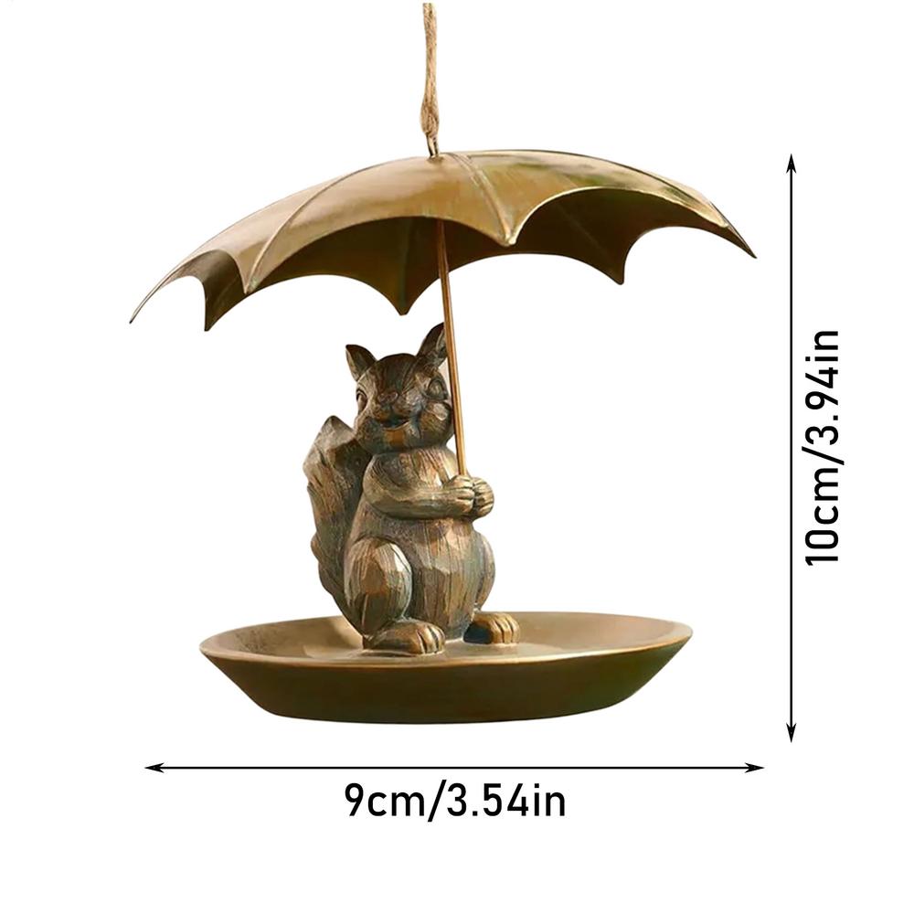 

Кормушка для птиц с зонтиком, милая белка/кошка/собака, держащая зонтик, для декора сада и двора, для любителей птиц