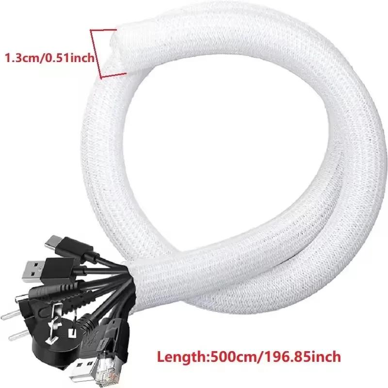 Self Closing PET Braided Cable Sleeve Expandable Auto Line Management Overlaps Flexible Loom Split Pipe Tube Wire Wrap Protect