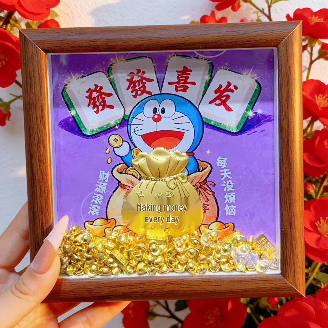 999 Pure Gold Feng Shui Christmas Tree Photo Frame - Peace, Joy & Wealth Gift for Family & Friends