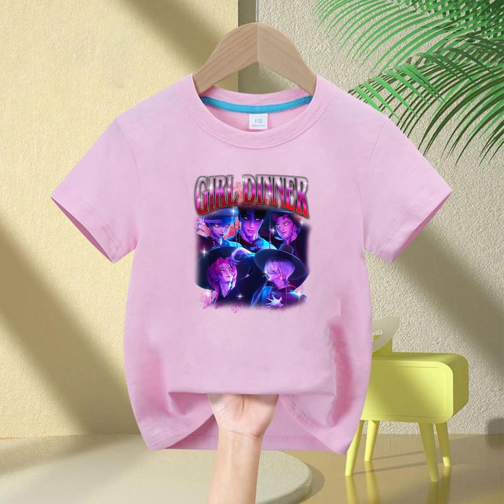 Demon Hunter Squad Kids Anime Print Casual Short Sleeve T-shirt