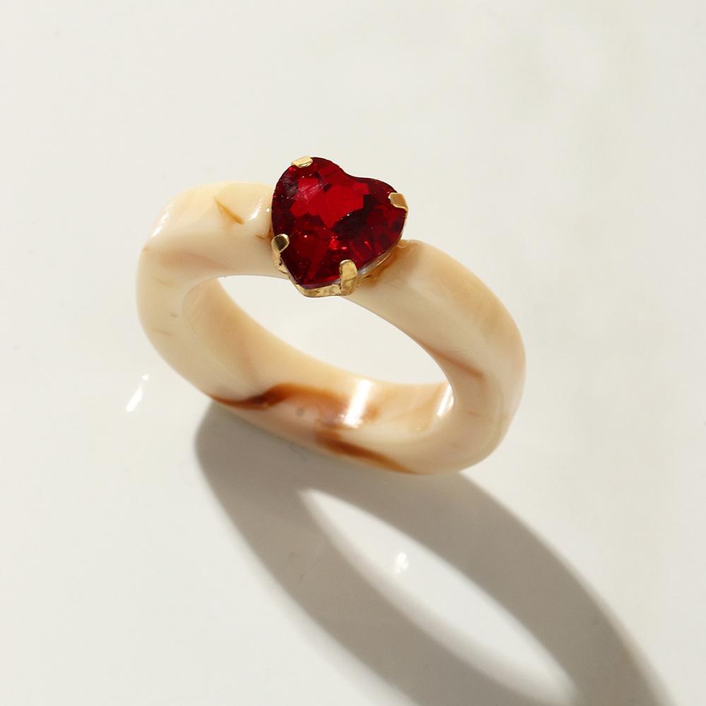 New Fashion Colorful Acrylic Rhinestone Resin Rings For Women Girls Korean Transparent Geometric Square Round Rings Jewelry 2026