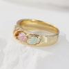 Vintage Luxury Golden Color Ladies Stacked Look Ring With Artificial Zircon Leaf Pattern Carving Fashion Ring Jewelry Gifts