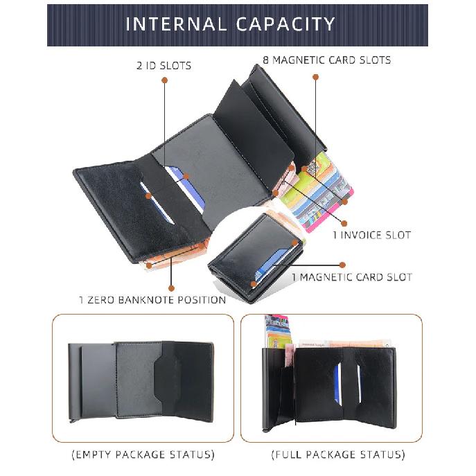 Credit Bank Card Holder Wallet Men Anti Rfid Blocking Protected Card Case PU Leather Slim Mini Card Cover Small Wallets