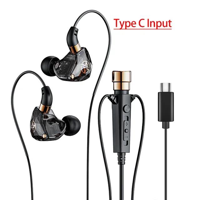 Dynamická HiFi drátová sluchátka Sportovní sluchátka Basy Stereo Herní Živé Karaoke Náhlavní souprava Hudební špunty do uší 3,5mm Typ C Do uší S mikrofonem