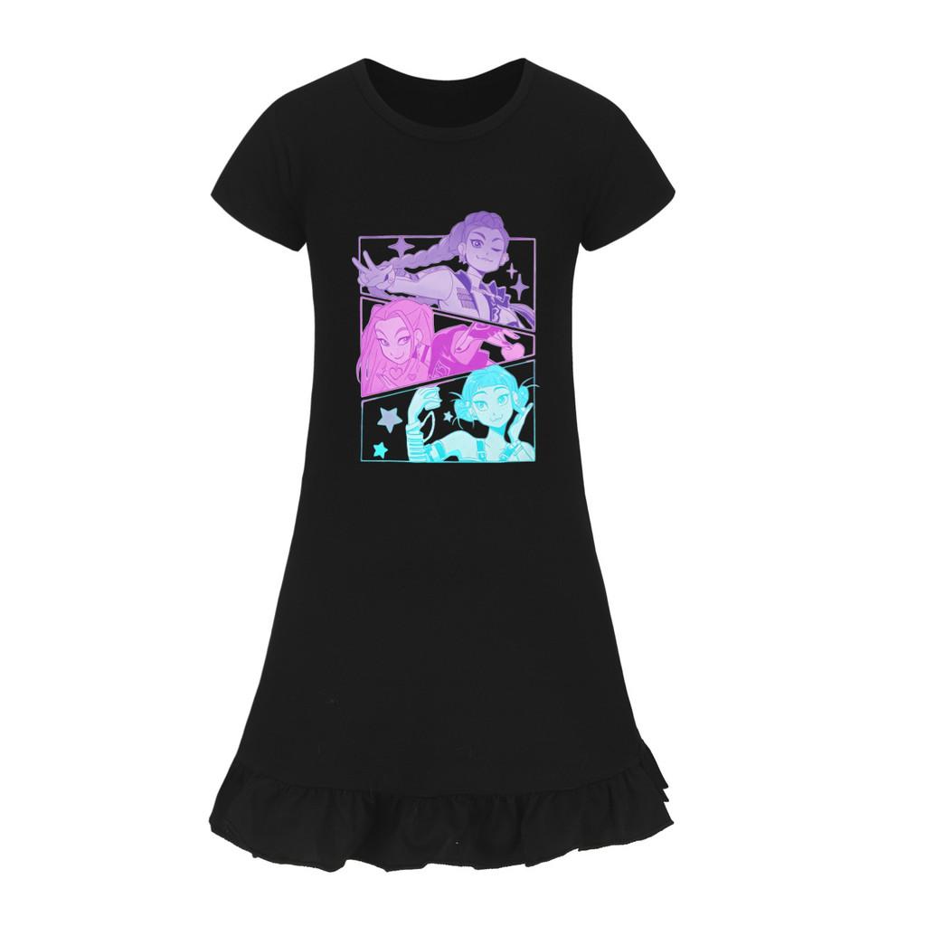 5160 Kids Girls Mira Zoey Rumi Printed Ruffle Short Sleeves Casual Dress