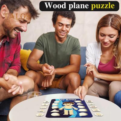 Kids Body Puzzle Matching Game Educational Human Body Structure Preschool Learning Wooden Puzzle Toddlers Anatomy Boy Body Parts Puzzle STEM Toy