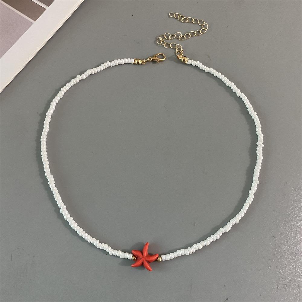 Bohemian Shell Choker Necklace Short Beaded Neck Chain Handmade Necklace  for Women