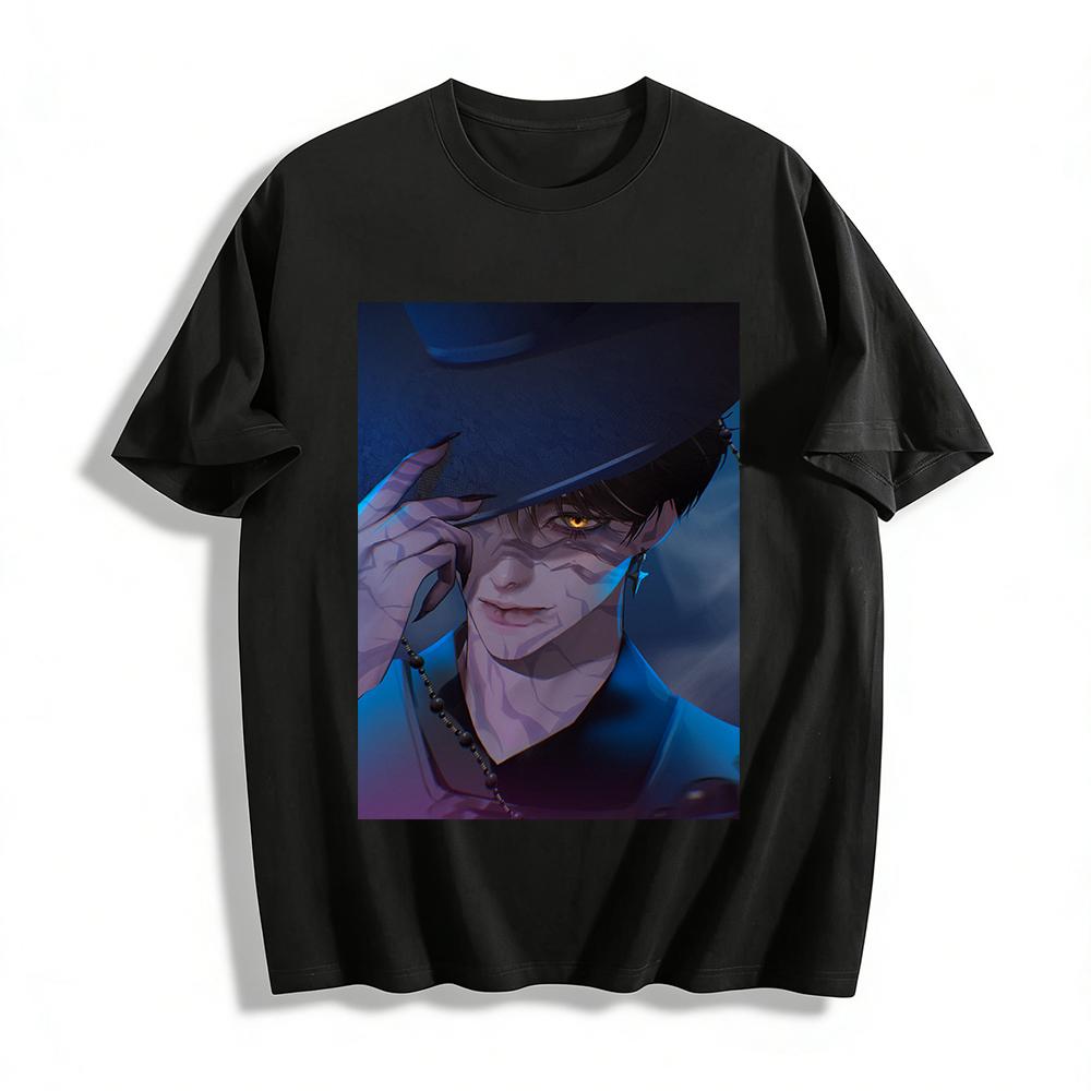 Jujutsu Kaisen Fushiguro Megumi Dark Style Printed T-shirt Anime Peripheral Casual Loose Top Pure cotton T-shirt XXS
