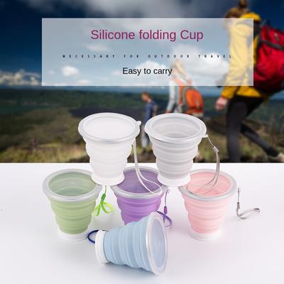 Faltbarer Silicagel-Becher, tragbar, für den Außenbereich, tragbar und bequem zu verwenden, essbarer Faltbecher aus Silikonmaterial