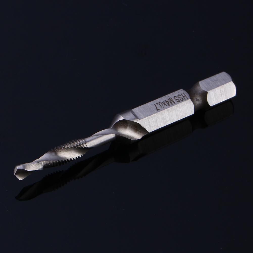 Hex Handle Tap Drill Bits M4 HSS 1/4" Hex Shank Drill & Tap Taper Drill Bits Power Tool Part