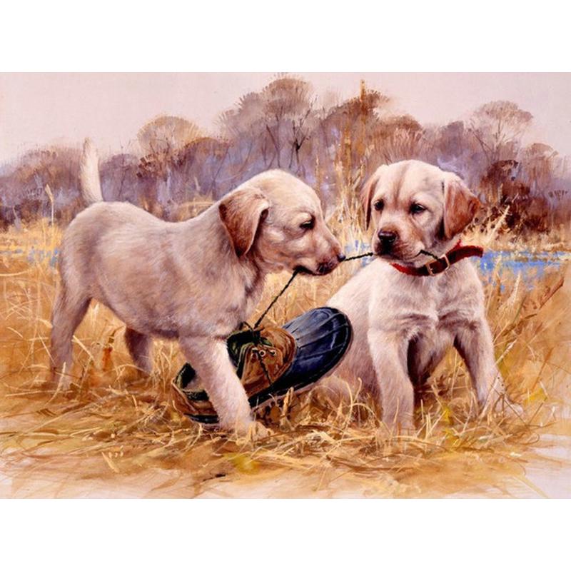Dog DIY 5D Diamond Painting Dog Full Round Rhinestones Animal Diamond Embroidery Cross Stitch Kit Handmade Gift Home Decor