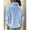 Herfst Winter Hoge Hals Fleece Sweatshirt Dames Los Effen Kleur Fleece Gevoerd Top Mode Veelzijdig Casual Pullover Warm Vest
