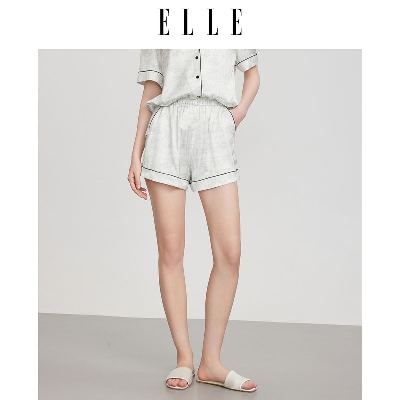 

Elle Ice Feeling Casual Set Women 2025 Summer New High Sense Satin Cool Feeling Breathable Home Wear