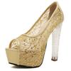 Peep Toe Platform Heels Gold Silver Wedding Shoes Women Pumps High Heel Women Shoes Talon Femme Ladies Shoe 2024 Ikl9