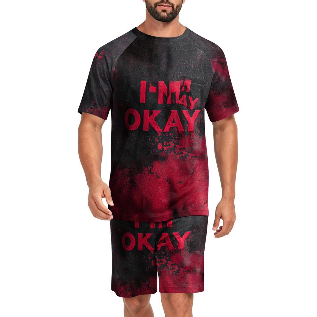 Men's Halloween Loungewear Pajama Set, Comfortable Sleepwear for Holiday Relaxation