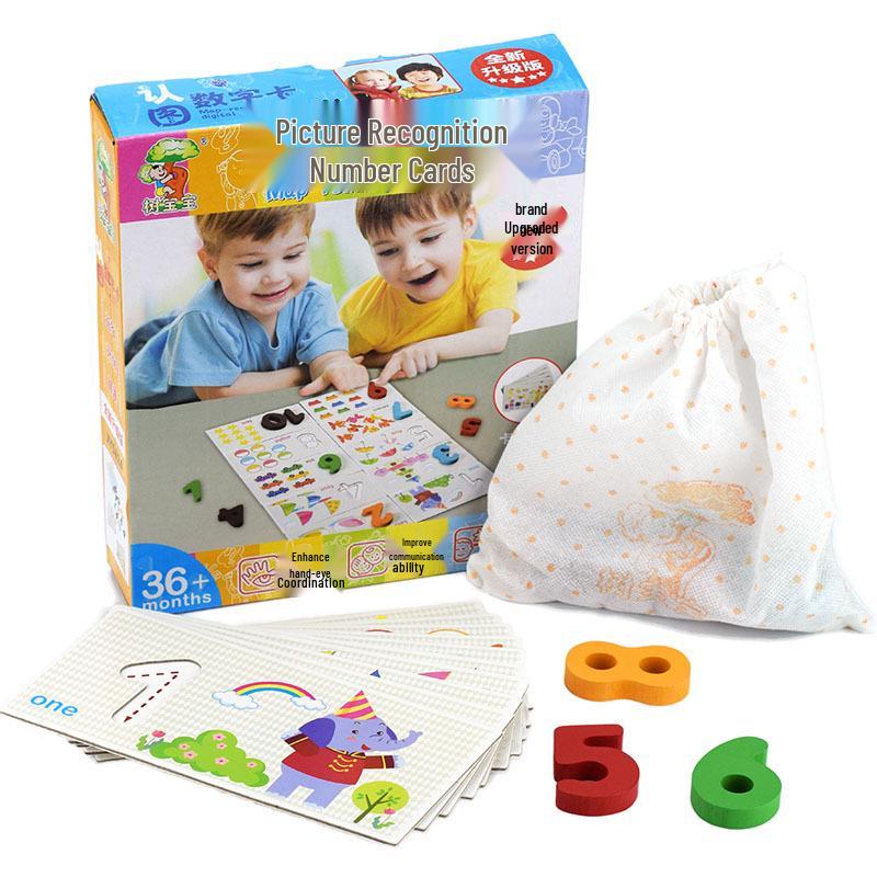 Wooden Number Math Cards XY11: Children s Early Education Toy for Intelligence & Enlightenment Play. 19x4.5x22 CM