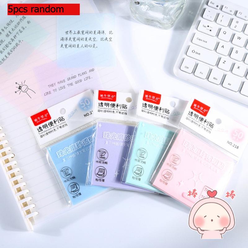 Gift transparent frosted lovely sticky notes stickers creative N times for students colorful pearlescent Kawai stationery