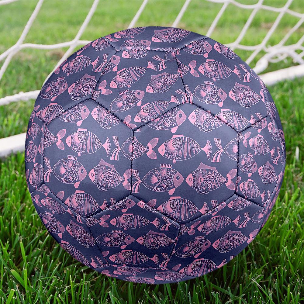 1PC Abstract Fish Patterns Soccer Ball Size 5 Football Machine Sewn Indoor/Outdoor Universal Football Gift W104