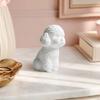 Huaqianguhh 3D Printed Cute Teddy Dog Statue, Mini Poodle Figurine, Matte Solid Black Statue with Detailed Curly Fur, Wide Anti-Tipping Base,
