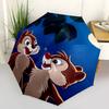 Disney Chip & Dale Automatic Opening and Closing Umbrella - Small Umbrella Suitable for Various Occasions, Portable 3-Fold Small Umbrella fo
