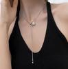New pearl necklace women's light luxury niche high-end explosion y-character temperament long clavicle chain accessories sweater chain