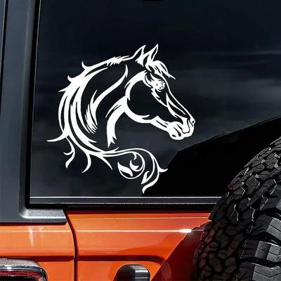 20x19.7cm Silueta de Cabeza de Caballo Pegatina para Coche Carrocería Parachoques Ventanas Motocicleta Portátil Paredes Película de Vinilo Calcomanía Accesorios para Coche