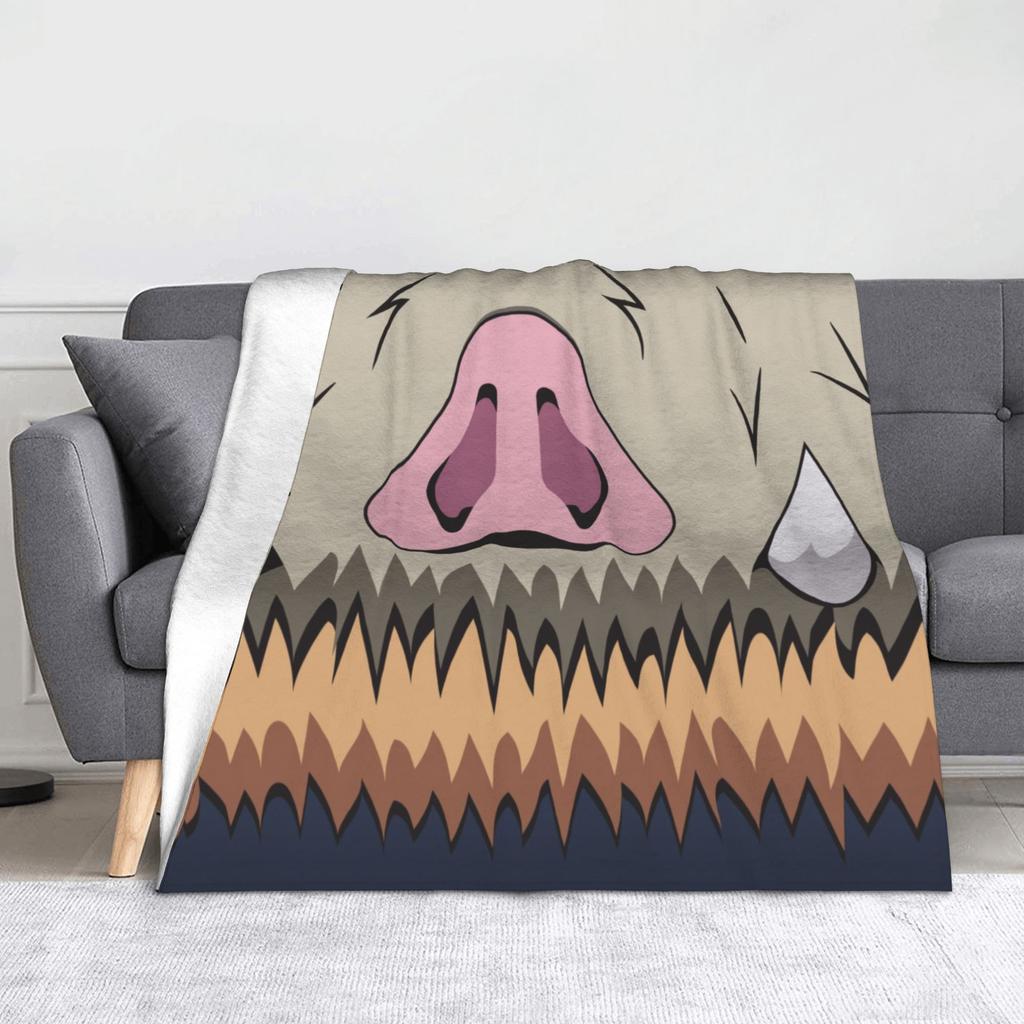 Kyojuro Rengoku Kimetsu No Yaiba Blanket Velvet Spring Autumn Japanese Anime  Multifunction Throw Blanket for Sofa Bedroom Quilt