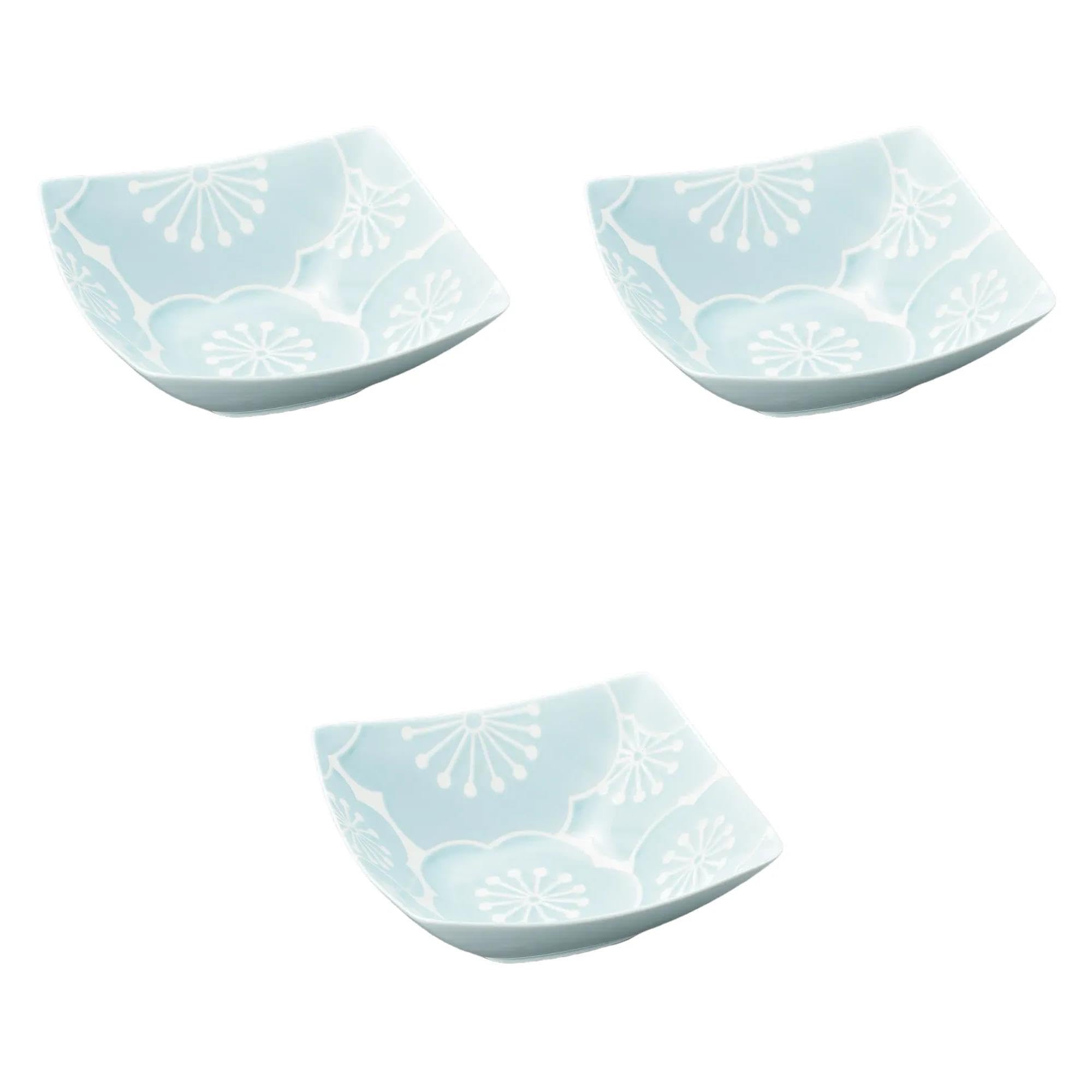 

Set of 3 Hafuri Large Bowls x 22 x 8 Serving Bowls Hasami Ware Setomonohonpo (Plum) [22 cm] (Small)