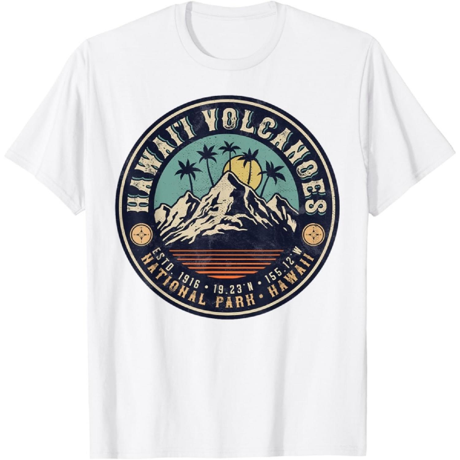 Hawaii Volcanoes National Park Islands Vintage T-Shirt(1) XXXXXL белый